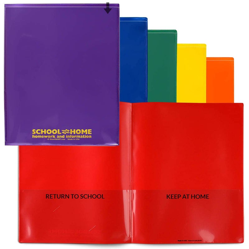 STORE SMART StoreSMARTÂ® School/Home Folders - 6-Pack - 6 Colors! - Letter-Size Twin Pocket - Durable, Archival Plastic - Made in U.S.A - SH900PCP6ENG - Image 1